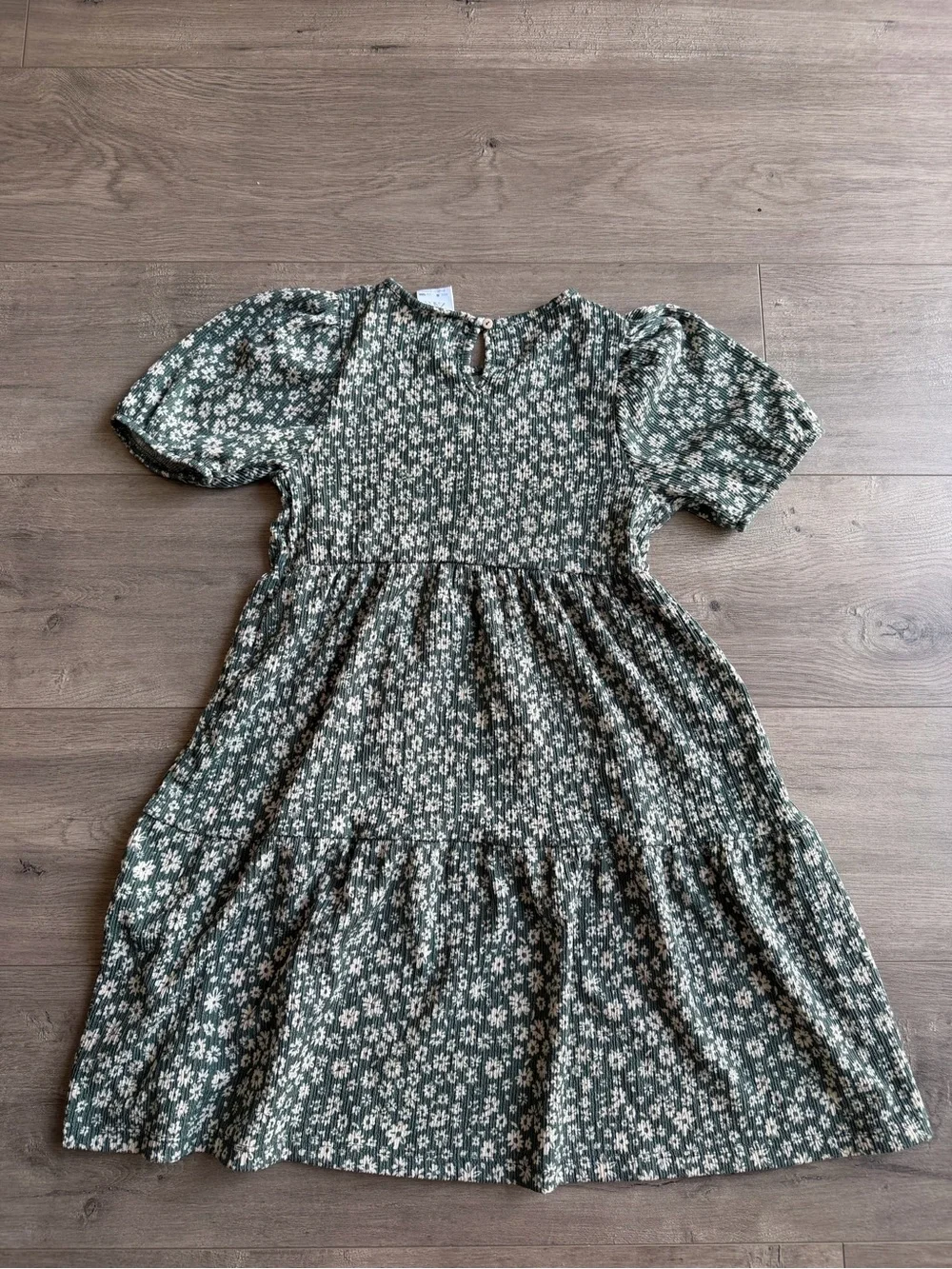 Zara Girls Green Floral Smocked Dress - size 8